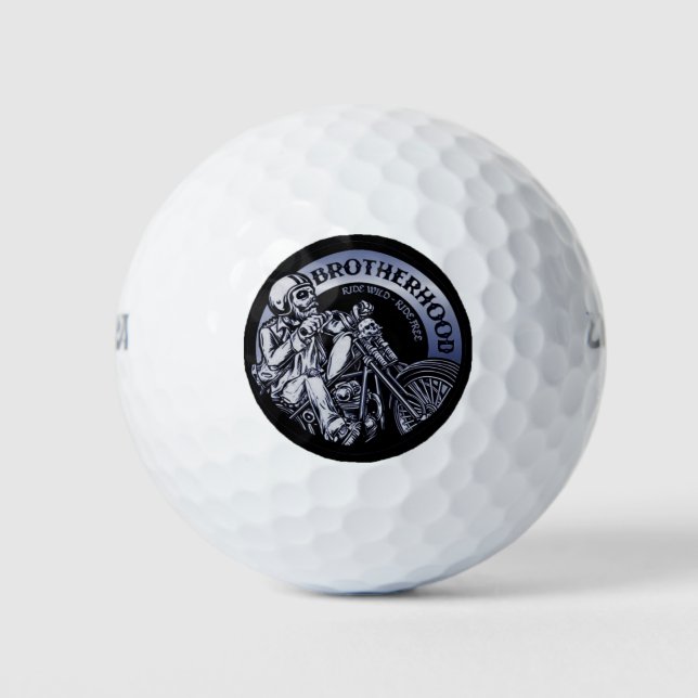 Biker Brotherhood Black  Golf Balls (Front)
