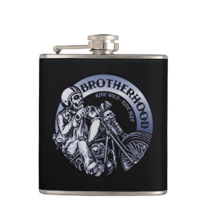 Biker Brotherhood Black Hip Flask