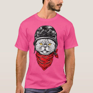 Biker Cat - Motorcycle Chopper Biker Motorbike T-Shirt