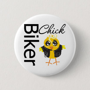 Biker Chick 6 Cm Round Badge