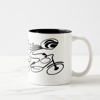 "BIKER CHICK" by Mary Ford Two-Tone Coffee Mug