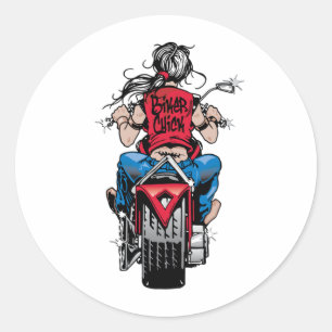 Biker Chick Classic Round Sticker