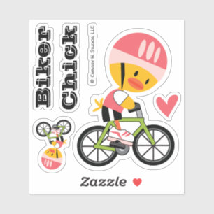 Biker Chick Custom-Cut Vinyl Sticker