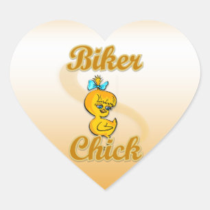 Biker Chick Heart Sticker
