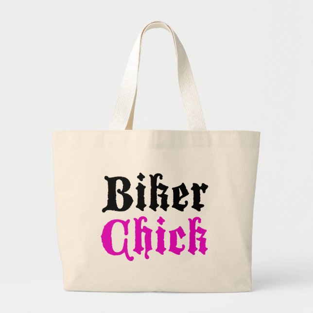 Biker Chick Large Tote Bag (Front)
