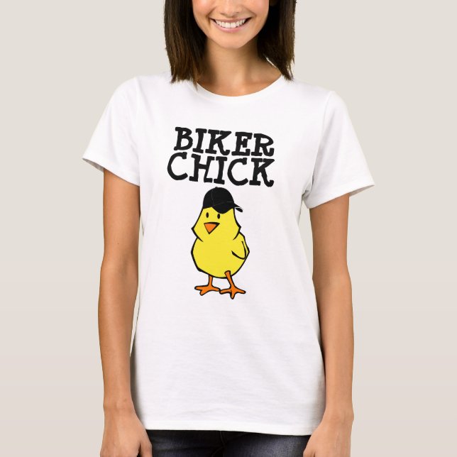 BIKER CHICK, Motorcycle LADIES T-SHIRTS TEES (Front)
