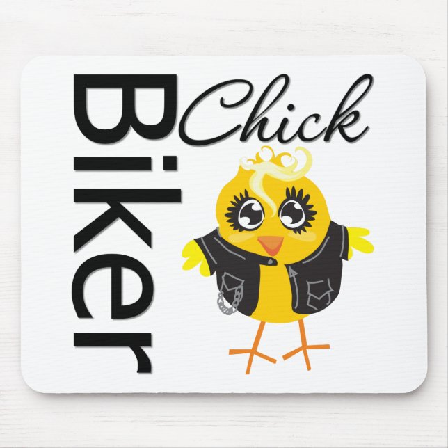 Biker Chick Mouse Mat (Front)