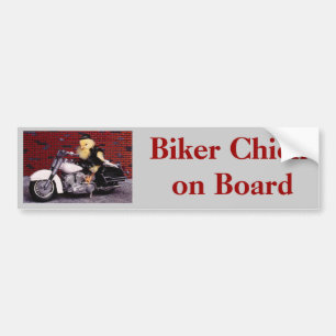 Biker Chick on Board Bumper Sticker