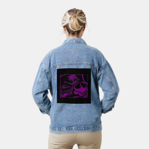 Biker Chick purple black women denim jacket
