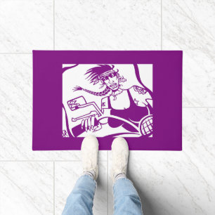 Biker Chick purple doormat