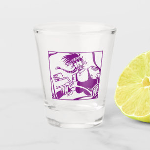 Biker Chick purple shot glass