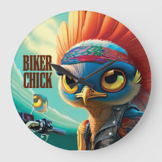 Biker Chick Wall Clock