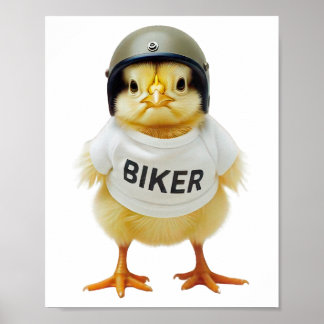 Biker Chick Women Motorcycle Rider Girl Power GRL Poster