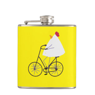 Biker chicken hip flask