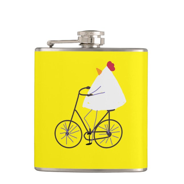 Biker chicken hip flask (Front)