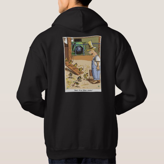 Biker Chicks black hooded sweatshirt back (Back)