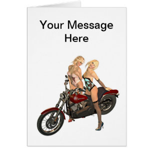 Biker chicks customisable card