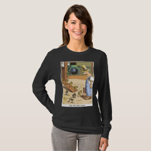 Biker Chicks Original Cartoon blk long women shirt