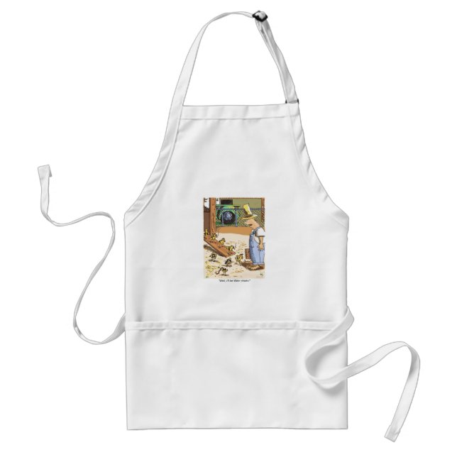 Biker Chicks white standard chef apron (Front)