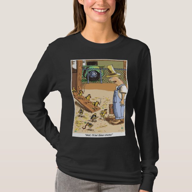 Biker Chicks women black long sleeve shirt (Front)