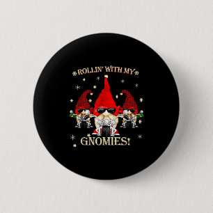 Biker Christmas Gnomes Biker Garden Christmas Gnom 6 Cm Round Badge