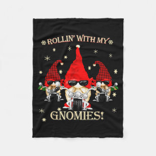 Biker Christmas Gnomes Biker Garden Christmas Gnom Fleece Blanket