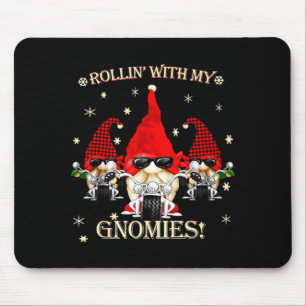 Biker Christmas Gnomes Biker Garden Christmas Gnom Mouse Mat