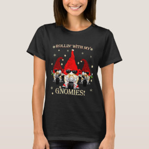Biker Christmas Gnomes Biker Garden Christmas Gnom T-Shirt