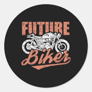 Biker Clic Motorcycle Cool Motorbike Riding Rider  Classic Round Sticker
