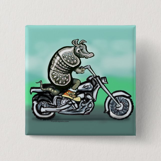 Biker Club Dillo 15 Cm Square Badge (Front)