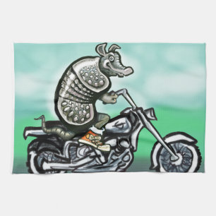 Biker Club Dillo Tea Towel