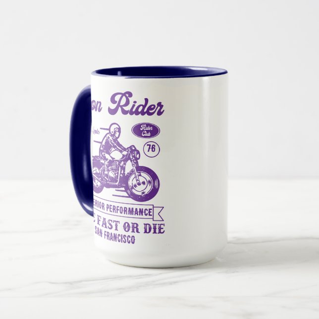 Biker Club Style Iron Rider Mug (Front Left)