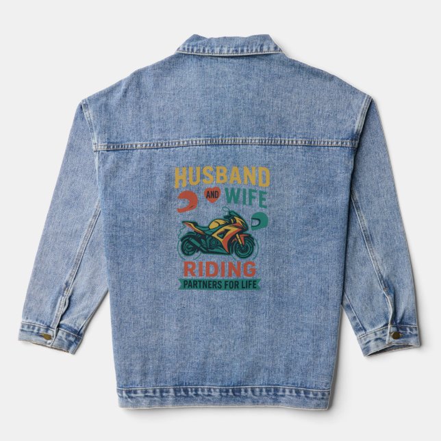 Biker couple denim jacket (Back)