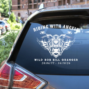 Biker Custom Memorial Decal Riding With Angels