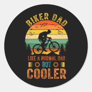 Biker Dad Bicycle Vintage Father's Day Design For Classic Round Sticker