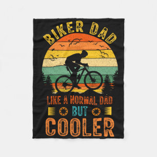 Biker Dad Bicycle Vintage Father's Day Design For  Fleece Blanket