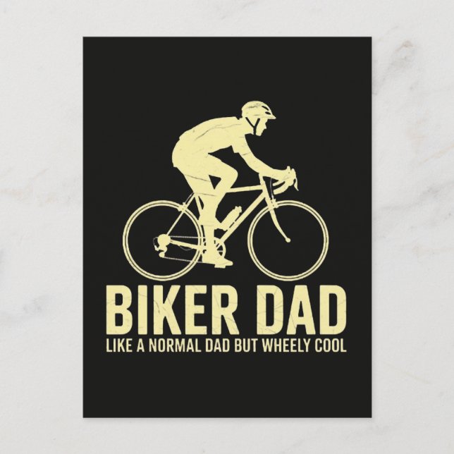 Biker Dad Like A Normal Dad  Holiday Postcard (Front)