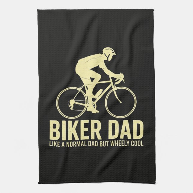 Biker Dad Like A Normal Dad Tea Towel (Vertical)
