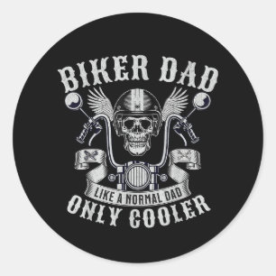 Biker Dad Motorcycle Father Rider Biker Dad Father Classic Round Sticker