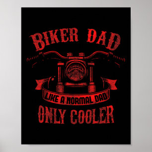 Biker Dad Motorcycle Father&#; s Day Design For Fa Poster