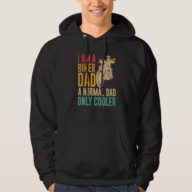 Biker Dad Motorcyclist Dad Hoodie (Front)