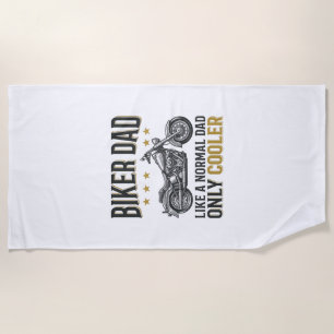 Biker Dad Vintage Motorcycle Quote Shirt_1 Beach Towel
