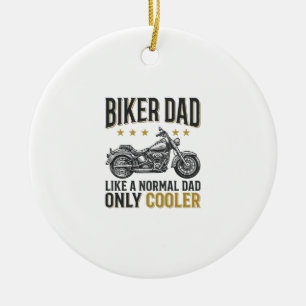 Biker Dad Vintage Motorcycle Quote Shirt_1 Ceramic Tree Decoration