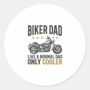 Biker Dad Vintage Motorcycle Quote Shirt_1 Classic Round Sticker