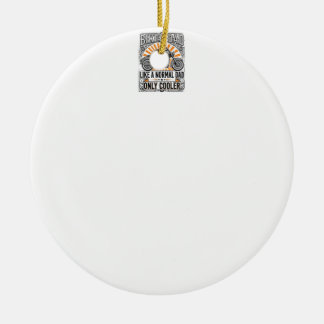 Biker Dad Vintage Motorcycle Vector Design_1 Ceramic Tree Decoration