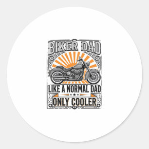 Biker Dad Vintage Motorcycle Vector Design_1 Classic Round Sticker