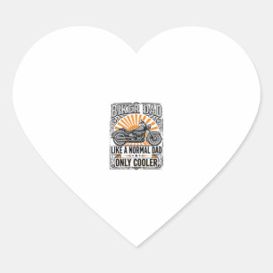Biker Dad Vintage Motorcycle Vector Design_1 Heart Sticker