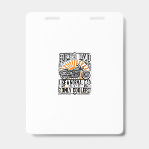 Biker Dad Vintage Motorcycle Vector Design_1 ID Badge