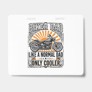 Biker Dad Vintage Motorcycle Vector Design_1 ID Badge