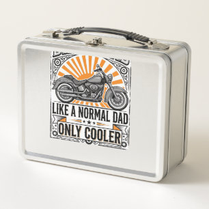 Biker Dad Vintage Motorcycle Vector Design_1 Metal Lunch Box